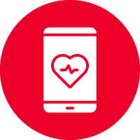 Drawn icon of cellphone with a heart on the screen